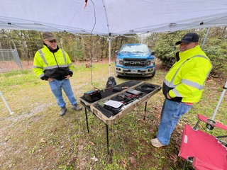 On Saturday, while a few were invited to spend time with the Ramblers, another crew of POTA operators went off to the Cherokee National Forest to activate. 

This was made possible by a very cordial invitation by the Cleveland Ham Radio group and coordinated by Larry Wallace KN4JUU. Their club has a repeater at the top of Oswald Dome at an elevation of 3000’.

The drive up took us into the clouds/dense fog, where the taillights of the vehicle ahead were barely visible. My Land Rover has rear end fog lights from the factory I thought I’d never use… well they got turned on for this. 

The road itself was not as in a poor condition as some may remember when heading to the Bat Cave . But it most certainly was much longer.

We arrived and set up with a variety of different radios and antennas. From that elevation even some 2m DX was easily possible.  

The highlight of the day was lunch being cooked by our own Chef Boy R Jeff N2YYP. He had made up some Deer burgers the day before. Dangerous stuff! So good a person wanted to just keep eating them. Fortunately self control managed to prevail. Jeff I believe has been elected as the ‘official cook/chef’ for future adventures. I should mention there were dogs and sausages for those who didn’t want any Bambi. And also , Jeff brought some of his award winning Chow Chow. Stuff goes good on just about everything imo

Anyway, I digress. Activations went very well. What a wonderful locale to activate. Afterwards the fog had burned off, and the trip back down was simply Gorgeous!  Vistas popped as we traveled down that were picture card perfect. 

If the Cleveland crew ever offer the opportunity to go to their site again, I’d strongly encourage folk to take them up on it

