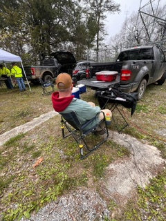 On Saturday, while a few were invited to spend time with the Ramblers, another crew of POTA operators went off to the Cherokee National Forest to activate. 

This was made possible by a very cordial invitation by the Cleveland Ham Radio group and coordinated by Larry Wallace KN4JUU. Their club has a repeater at the top of Oswald Dome at an elevation of 3000’.

The drive up took us into the clouds/dense fog, where the taillights of the vehicle ahead were barely visible. My Land Rover has rear end fog lights from the factory I thought I’d never use… well they got turned on for this. 

The road itself was not as in a poor condition as some may remember when heading to the Bat Cave . But it most certainly was much longer.

We arrived and set up with a variety of different radios and antennas. From that elevation even some 2m DX was easily possible.  

The highlight of the day was lunch being cooked by our own Chef Boy R Jeff N2YYP. He had made up some Deer burgers the day before. Dangerous stuff! So good a person wanted to just keep eating them. Fortunately self control managed to prevail. Jeff I believe has been elected as the ‘official cook/chef’ for future adventures. I should mention there were dogs and sausages for those who didn’t want any Bambi. And also , Jeff brought some of his award winning Chow Chow. Stuff goes good on just about everything imo

Anyway, I digress. Activations went very well. What a wonderful locale to activate. Afterwards the fog had burned off, and the trip back down was simply Gorgeous!  Vistas popped as we traveled down that were picture card perfect. 

If the Cleveland crew ever offer the opportunity to go to their site again, I’d strongly encourage folk to take them up on it

