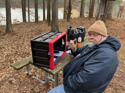 We activated J. 'Sloppy' Floyd State Park US-2187 on Thursday Jan. 30 2025 from the lower lake site. The terrestrial weather was mild with mostly cloudy skies and only about 10 drops of rain at one time. The space weather cooperated as well and we all had a good day.

Allen KN4FKS rigged the end fed wire as a sloper and used the trusty old ICOM 706 MKIIG to run 100 watts. 20 meters SSB was active as usual and 71 contacts were made in short order. !5 P2P contacts and one Canadian contact. During the almost constant pile up I heard a partial of KC3 so came back with 'KC3go ahead' had another pile. To my amazement I had FOUR folks with prefix of KC3 calling me. Never had that happen before. John KB4QXI had a logging computer issue and had to work through that. Once he got set up with his Hamstick and YAESU 891 he went to work on 20 meters SSB making 87 contacts with 18 P2P and 3 Canadians. Danny AG4DW worked 15 meters and had 9 SSB contacts and 30 FT8 contacts. He had 15 DX contacts.to Canada, EH9 Ceuta & Melilla (a part of Spain in N. Africa) Columbia, Germany, France, Hawaii, Spain, Sweden, and Switzerland. 

Also in other POTA news this week on Wednesday John KB4QXI went to Pigeon Mtn. US-3742 and made his 3,000th  contact as an activator on that area. A TRIPPLE KILO !  Also as a POTA 'hunter' Allen KN4FKS has now contacted 2,000 distinct parks. So now he has a DOUBLE KILO as a hunter. 

Hunting from the home shack or activating from a nearby park POTA has Ham radio fun for everyone. 
