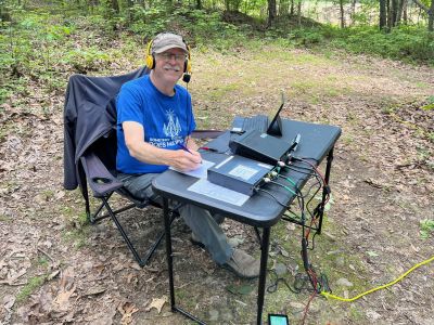 We activated Pigeon Mountain WMA  US-3742 this Thursday June 5 2025. We set up at the South Brow road site. Without an audience I am deadly accurate with my arborist throw bag putting a string up over a high limb to set up the end fed halfwave wire antenna. If anybody else had been there and watching it would have taken six throws.

After getting set up I quickly made several Park to Park contacts on 20 meters SSB. Danny AG4DW arrives and was followed soon thereafter by the DNR area manager in his big tractor and mower. Luckily my sloper antenna was just high enough to clear the tractor cab to allow him access to the field he was to mow.

Danny set up his Pota Performer vertical antenna and made 15 SSB contacts on 40 meters then 8 FT8 contacts on that band as well. He shifted to 15 meters FT8 and made 17 more contacts bringing his total for the day to 50 contacts with two DX contacts 1 to Spain and 1 to the Dominican Republic.

Allen KN4FKS finished the day with 60 contacts on 20 meters SSB with 20 Park to Park contacts and just to Canadians for DX. So after 70 activations Allen is approaching a triple KILO for Pigeon Mountain WMA current total is 2941 leaving only 59 to go. 

The South Brow site is nice and shady and being on top of the mountain our antennas are certainly high. Before we left the DNR Game Warden guy stopped by and we chatted with him for a while. Nice fellow. The view from the Hood Overlook on the way out was a bit hazy but still impressive. Another fun day in the big woods doing POTA!

Dan K2DTS couldn't make it to Pigeon Mountain Thursday but was able to sneak in a quick activation at the Chickamauga Battlefield US-0716. In the hour he had he set up made 2 SSB and 8 FT8 contacts for a successful activation with 2 DX contacts to Cuba and Canada. He then packed everything away and was only there for an hour. We are blessed with lots of easily accessible parks near us.

On Friday John KB4QXI was in Helen GA for a meeting and eased down to Hardman Farm State Historic Site US-3718 and fighting local QRN made 25 quick SSB contacts on 20 meters. He gave up when the noise floor exceeded S-9 level. Sometimes noise just jumps up and bites you. Especially at some parks, RV power inverters, noisy solar panels, LED parking lot lights, etc. 

Anyway fun was had for a while and that's what POTA is about. 


