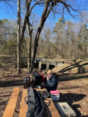 We activated Chickamauga Battlefield US-0716 yesterday at the Wilder Recreation Field site. This is on the West side of the park and was the front line on the third day of the battle. A dozen deer wandered across the field in front of us and the sun actually made it right pleasant.

As we gathered we agreed to a band plan as to who would be operating on which band. Then it was set up time. Allen KN4FKS and Danny AG4DW decided to utilize the nearby picnic tables and set their vertical antennas on opposite sides. Ed KM6UTC set up in the back seat of his vehicle. Dan K2DTS was on the far end of the parking lot and when John KB4QXI got there he also set up in the front of the parking lot. 
Allen chased Park to Park contacts on 20 meters SSB and needed 20 P2P's to make a double Kilo ( 2000 ) P2P POTA award. with 21 made it was a successful day. Danny cranked up on 15 Meters, caught a band opening and worked DX into Belgium, Canada, England, Germany, France, Italy, Sweden, Hawaii, and Mexico. He had a total of 104 contacts with 46 SSB and 58 FT8 all on 15 meters. Ed worked 10 meters and had 46 FT8 contacts with 22 of those being DX. Dan worked the WARC bands of 12 & 17 meters and I don't know his totals. John worked 40 meters and had 26 contacts with 4 P2P. 

A fun day was had by all, there were lots of park visitors coming by and one cyclist chatted and his father, SK now was a Ham back in the 50's he could even remember his call sign. In the attached photos we utilized the latest model of line gun to get antennas set. Hi Hi. 
