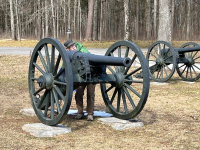 We activated Chickamauga Battlefield US-0716 yesterday at the Wilder Recreation Field site. This is on the West side of the park and was the front line on the third day of the battle. A dozen deer wandered across the field in front of us and the sun actually made it right pleasant.

As we gathered we agreed to a band plan as to who would be operating on which band. Then it was set up time. Allen KN4FKS and Danny AG4DW decided to utilize the nearby picnic tables and set their vertical antennas on opposite sides. Ed KM6UTC set up in the back seat of his vehicle. Dan K2DTS was on the far end of the parking lot and when John KB4QXI got there he also set up in the front of the parking lot. 
Allen chased Park to Park contacts on 20 meters SSB and needed 20 P2P's to make a double Kilo ( 2000 ) P2P POTA award. with 21 made it was a successful day. Danny cranked up on 15 Meters, caught a band opening and worked DX into Belgium, Canada, England, Germany, France, Italy, Sweden, Hawaii, and Mexico. He had a total of 104 contacts with 46 SSB and 58 FT8 all on 15 meters. Ed worked 10 meters and had 46 FT8 contacts with 22 of those being DX. Dan worked the WARC bands of 12 & 17 meters and I don't know his totals. John worked 40 meters and had 26 contacts with 4 P2P. 

A fun day was had by all, there were lots of park visitors coming by and one cyclist chatted and his father, SK now was a Ham back in the 50's he could even remember his call sign. In the attached photos we utilized the latest model of line gun to get antennas set. Hi Hi. 
