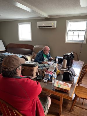 Yesterday Thursday Jan. 23 we activated Crockford-Pigeon Mtn. WMA  US-3742 from the check station on Rocky Lane. It was warm inside but getting the antennas up was COLD !

Danny AG4DW set his rig up on the dining area table and Allen set his rig up in the front entry room. The coax was passed through a window and a piece of foam pipe insulation was used to keep the cold out and prevent damage to the wire.

With room for only two operating positions inside Ed KM6UTC opted to use his back seat shack to operate on 15 meters. He made 64 FT8 contacts with 22 being DX into Europe. Inside Tony WA4TW used Allen's rig and quickly made 44 contacts in 30 minutes on 20 meters with 3 P2P and 2 DX to Canada.. Allen handled the logging and helped grab callsigns out of the nonstop pileup.

After a bathroom break Allen KN4FKS got on 20 meters and again quickly made 48 contacts in 32 minutes. He had 4 P2P and 1 DX to Canada. Tony handled the logging which helped maintain the fast pace contacts. Later  John KB4QXI got on the 20 meter rig and made 48 contacts with 5 P2P and 2 DX to Canada. Dan K2DTS fired up the 20 meter rig later and made ??? contacts. So after 4 successful activations of over 140 contacts the 100 watt radio had used less than 10 amp hours from the battery. 

In the other room Danny AG4DW set up his station and operated on 10 meters. he made 35 total contacts with 17 SSB and 18 FT8. 22 contacts  were DX with contacts made to Argentina, Belgium, Bosnia-Herzegovina, Brazil, Canada, Canary Islands, Maderia Island, Germany, France, Italy, Netherlands, Poland, Puerto Rico, and Spain.

Just think in about six years we'll remember how 10 meters was super hot and even open for dx after 10 pm local. Now we are in the good times so get on 10 meters and talk to the world. 

Matt AF4MH got on Danny's 10 meter rig and using SSB made 15 contracts with 2 P2P and 7 DX to Canada, Brazil, England, Chile, Spain, Argentina, and Puerto Rico. 

At lunch we were joined by four of the DNR wildlife folks who were our host and also wanted to enjoy a warm place to have lunch. Thanks for letting us "play radio" in the check station. Another fun day of activating POTA!
