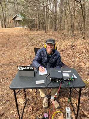 We activated J. 'Sloppy' Floyd State Park US-2187 on Thursday Jan. 30 2025 from the lower lake site. The terrestrial weather was mild with mostly cloudy skies and only about 10 drops of rain at one time. The space weather cooperated as well and we all had a good day.

Allen KN4FKS rigged the end fed wire as a sloper and used the trusty old ICOM 706 MKIIG to run 100 watts. 20 meters SSB was active as usual and 71 contacts were made in short order. !5 P2P contacts and one Canadian contact. During the almost constant pile up I heard a partial of KC3 so came back with 'KC3go ahead' had another pile. To my amazement I had FOUR folks with prefix of KC3 calling me. Never had that happen before. John KB4QXI had a logging computer issue and had to work through that. Once he got set up with his Hamstick and YAESU 891 he went to work on 20 meters SSB making 87 contacts with 18 P2P and 3 Canadians. Danny AG4DW worked 15 meters and had 9 SSB contacts and 30 FT8 contacts. He had 15 DX contacts.to Canada, EH9 Ceuta & Melilla (a part of Spain in N. Africa) Columbia, Germany, France, Hawaii, Spain, Sweden, and Switzerland. 

Also in other POTA news this week on Wednesday John KB4QXI went to Pigeon Mtn. US-3742 and made his 3,000th  contact as an activator on that area. A TRIPPLE KILO !  Also as a POTA 'hunter' Allen KN4FKS has now contacted 2,000 distinct parks. So now he has a DOUBLE KILO as a hunter. 

Hunting from the home shack or activating from a nearby park POTA has Ham radio fun for everyone. 
