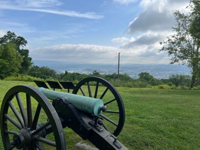 This past Thursday was 'one of those days'. The activation site was the Chickamauga Battlefield US-0716 using the Cravens House site on the front slope of Lookout Mountain. This site overlooks downtown Chattanooga and is a convenient spot to activate for many of the crew. The terrestrial weather started out cloudy and overcast but later cleared to a mostly sunny day.

John KB4QXI could not come because he had to wait at home for a package delivery. Ed KM6UTC stopped by but then had to leave to also go wait for a package to be delivered. Dave KQ4GLQ came and he and Allen KN4FKS worked setting up the N3FJP logging software on his new computer to work easily with POTA activations. Then Dave got a phone call from his boss and was off to Nashville for work. Danny AG4DW was traveling to grandkids graduation. Dan K2DTS was available for a short while so he set up his mag mount ham stick and gave it a go. Allen KN4FKS set up his vertical over near the old park ranger residence. 

The space weather went from bad to worse. Band conditions were dismal. Dan had one contact when he had to leave. Allen chased parks and called CQ on several bands and after 3 hours had 13 contacts. At that point you couldn't buy a contact. So I enjoyed the view for a bit, talked to several park visitors about ham radio and packed it up and went home. POTA even on a horrible day is still fun and I look at it this way, I didn't have to stress over working a chaotic pile up.
