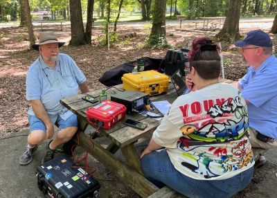 We gathered this past Thursday at Red Clay State Park US-2970 for an activation day. It was a pleasant day weather wise with lots of shade and a nice breeze.

Danny AG4DW set up his POTA Performer vertical antenna for Jody W4LWC to use. A Rambler Radio Club graduate Emma Gillenwater who lives near the park now joined us. They made 72 contacts on 20 meters SSB with 4 DX to Canada and 1 to the Netherlands. It was great to see Emma once more.

Allen KN4FKS set up his 17 meter folded dipole and made 17 contacts on 17 meters SSB with 1 P2P and DX to Canada, France, England, and 2 Italians. Dave KQ4GLQ set up in the picnic shed and worked 40 meters SSB. I don't have his totals, but he had a good day. Dan K2DTS stopped by and without band pass filters could not get but 1 contact on 15 meters. However he moved away from us and ended up with 15 contacts on 20 meters. He was amazed that he actually heard stations in Bulgaria and Vietnam. They were strong but he was unable to break the pile up. Cool nonetheless.

John KB4QXI arriving fashionably late managed 11 contacts with 3 P2P after moving to another parking lot on the park to escape all the RF.

Red Clay State Park is a small historic park. It was the capital of the Cherokee nation for many years. So for POTA it is also a Trail of Tears US-3791 location. 

Fun day on the bands, we also were able to introduce ham radio to several park visitors. 
