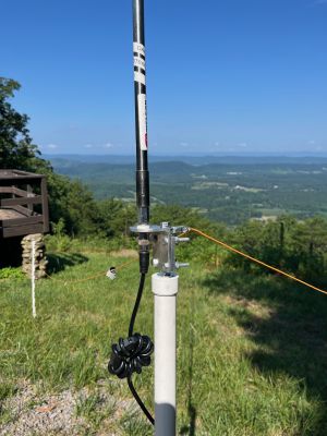 We activated Johns Mountain WMA US-3758 on Wednesday July 9 2025 from the overlook site. It was hot but there was as usual a breeze to make it barrable.

Allen KN4FKS set his usual end fed wire antenna and worked 40 meters SSB. He had 77 contacts with 6 park to park contacts and just 1 Canadian contact. John KB4QXI had 59 contacts with 18 P2P's on 20 meters SSB using his rooftop ham stick. Danny AG4DW set his 'POTA Performer' vertical  and worked 17 meters with 8 SSB contacts and 62 FT8 contacts. He had several DX contacts 1 to Spain, 2 to the Dominican Republic and 4 to Canada. 

The handy thing about operating from the overlook is that you can keep an eye on the developing weather to the west. When we arrived there was not a cloud in the sky. Then a line of small puffy clouds developed over the far ridgeline. Then as the morning moved into afternoon the clouds got bigger and then darker. About 1:30 we noticed a few far off static crashes. My shade moved and I was about to be in full sun. Enough fun, time to pack up and call it a day. We all got packed up and off the mountain then ran into heavy rains on the way home. Excellent timing. Fun day.
