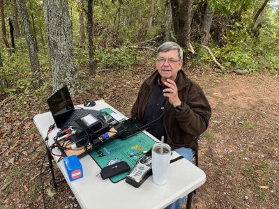 We activated Johns Mountain WMA US-3758 this Thursday October 9, 2025. The terrestrial weather was breezy and the space weather was great. The forest road up the mountain is getting worse but everyone made it in one piece. 

Danny AG4DW set up his vertical and worked 10 meters, He made 2 SSB contacts and 60 FT8 contacts. The band was open and he made 31 DX contacts!  Brazil, Dominican Republic (2) Germany (4) France (2) Haiti, Hungary, Italy (8) Kuwait, Netherlands (3) Reunion Island, Serbia, Slovak Republic, Slovenia, Spain, Sweden, Ukraine, Venezuela. Yes 10 meters was open.  

Allen KN4FKS set up his end fed wire and made 50 SSB contacts, 25 on 20 meters, 25 on 15 meters He had 8 Park to Park contacts and 5 DX contacts, Sweden (2) Grenada, Canada, and Slovenia.

John KB4QXI had 43 SSB QSO's on 20 meters using his roof mounted Hamstick. . He had 20 P2P contacts with 4 DX contacts, Canada (3) and Sweden. His contact SM3NRY did the heavy lifting on the QSO to Sweden. Check out his antenna farm on his QRZ page. 

Dan K2DTS set up his tripod vertical and made 28 SSB contacts on 20 meters with 28 P2P. After that he made 9 FT8 contacts and like everyone else made a DX contact to Sweden. 

We had several visitors at the overlook, first two large C-130 cargo plans practicing low level flying came directly over us. You almost wanted to duck they were so low. Later Jeff N2YYP showed up on horseback with several of his horseman friends and we enjoyed talking to them about POTA and the NW Georgia mountains. Then some tourists from NE Georgia came by. They had come over on a trip to see the waterfalls of the area. Finding out they are all DRY they changed plans to visiting vistas that brought them to Johns Mtn. For waterfalls we advised them to come back next spring. They were interested in our POTA radios and how far we had talked from the overlook. 

It was a fun day of radios, peanut butter sandwiches and now a staple Danny's salty roasted peanuts. 
