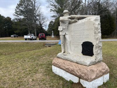 We activated two parks at once this Thursday Jan 22. Chickamauga Battlefield US-0716 and the Trail of Tears US-3791. The old Lafayette Road which runs through the middle of the Battlefield is a designated part of the National Trail of Tears network. To activate a "trail" the rules are you have to be within 100 feet of the trail and on public land. There are a few places along the Lafayette road where you can park and be within 100 feet of the roadway/trail. To make this work the three of us set up at three different places along the road.

Danny AG4DW set up with his Hamstrick on top of his truck. He made 146 contacts, 74 SSB and 72 FT8 with 11 Park to Park and 11 contacts to Canada.

Allen KN4FKS set up north of Danny using his 17 ft vertical with the 6 foot extender in place. Working on 20 meters SSB he made 116 contacts with 17 park to park and 2 Canadians.

Dan K2DTS set up south of Danny and chased parks on 20 and 40 meters. making 25 P2P contacts and oddly on 20 meters made several contacts under the first skip zone to GA, NC, VA, SC.

Just after Allen set up the National Park enforcement rangers stopped by. They had seen the yellow coax coming out of the truck window and decided to investigate. They did not see the vertical antenna until they got out of their truck. They immediately realized I was doing POTA and commented you folks normally are over at the picnic area. I explained about the Trail of Tears thing and they were ok with it all. Probably thinking what a bunch of crazy old men. Nice fellows, protecting a special place. 

Fun day with excellent band conditions for lots of contacts. 

