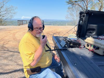 It was a beautiful day on top of Johns Mountain US-3758 at the overlook site. It was a bit chilly early with a steady wind making it seem even cooler but we POTA'd on. Band conditions were a bit wonky which made it hard work for everyone. 

Allen KN4FKS set his end fed half wave wire as a sloper and made 56 SSB contacts on 20 meters with 20 Park to Park contacts and only 1 DX contact to Barbados Island. 

Danny AG4DW set his 17 foot elevated vertical 'POTA Performer' and made 53 contacts, 23 were SSB on 40 meters and 1 FT8 contact. He moved to 17 meters and made 19 FT8 contacts. He had 6 P2P contacts and 5 DX to Canada. He set up his 2 meter J-pole antenna and made 10 FM contacts simplex on 2 meters. From the mountaintop he contacted: Gainesville, Talking Rock, Dalton, Lafayette, Chatsworth, and Cleveland TN. 

John KB4QXI used his Hamstick roof mounted to make 15 contacts with 10 P2P contacts. 

Micha  K3WGC came by to see what all this POTA stuff was all about. After show and tell for everyone's rig he set up his vertical drive on pole support and used his G-90 to just chase DX and make a few contacts portable. It weas great to have him visit. 

Dan K2DTS not wanting to sacrifice his car on the overlook road chose to activate the Battlefield US-0716. He had 36 contacts with 30 SSB and 6 FT8 on 20 meters. He is getting withing striking distance of his KILO for the Battlefield. Maybe soon if the bands cooperate. 

Also of note this weekend is the Georgia QSO party contest. It starts at 2 pm local time on Saturday and runs till midnight than Sunday 10 am till 8 pm. The exchange is a signal report, and county abbreviation ( WLKR for Walker) This would be a great time to activate a park and take advantage of the increased traffic. 
