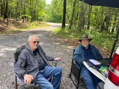 On Thursday April 30 we activated the Otting Wildlife Management Area US-7913 which is way south on top of Lookout Mountain almost in Alabama. The terrestrial weather was a bit chilly especially early and the space weather had a 'small craft warning' in effect. The bands were "wonky" to say the least. We had 3 operators, two ham visitors and two interested hikers visiting the area.

Allen KN4FKS set up his end fed wire sloper hooked to the 100 watt Icom 7300. Working SSB on 20 meters he made 44 contacts with 13 Park to Park contacts with 3 DX contacts to Canada. John KB4QXI actually got there on time and set up his mag mount Hamstick on 40 meters to his 100 watt Yaesu Ft-891. He made 14 contacts with 4 P2P contacts and no DX. 

I'll let Danny AG4DW describe his activations this week:

Otting WMA - 46 total contacts. 10 SSB and 36 FT8. Started out on 40 meters and got a quick 10 SSB contacts before the bottom fell out. Switched to FT8 and got another 10. Moved to 15 meters and got nothing on SSB but did get a lot of DX activity on FT8, another 18 contacts. Finally tried 17 meters and got another 8 FT8 contacts before calling it quits! 10 DX contacts included Brazil, Canada (3), Cuba, Czech Republic, Denmark, France, Netherlands and Spain. Only 2 park-to-park contacts today.

Earlier in the week, Monday, I activated Cloudland Canyon State Park (US-2169) as it was time to renew my annual Senior ParkPass! I set up at the picnic shelter at the top of the hill, at the Disc Golf Course, and made a total of 82 contacts, 17 SSB and 65 FT8 on 20 meters.The bands were tough and it took several hours to get those! 8 DX included Canada (6), Spain and Cuba. 14 of the total contacts were park-to-park.

On Wednesday I was restless and decided to activate Chickamauga and Chattanooga National Battlefield (US-0716) from the recreation field on Glen Kelly road behind Wilder Tower. The bands were still not very cooperative but I did manage a total of 89 contacts: 56 SSB and 33 FT8, all on 20 meters. 5 DX included Canada (4) and the Azores Islands. 20 of the total contacts were park-to-park. In a first for me, I did have someone call the Park Rangers on me to report “suspicious” activity. The ranger pulled into the parking lot, walked over to my picnic table and said, “Parks on the Air, right?”. We had a good visit and he shared some good stories about well-meaning folks reporting suspicious activities in the park! 

During my activation on Monday, I had an FT8 contact with KG4KTB, Perry Westberry, from McDonough, GA. Perry was visiting and staying with relatives near Mentone, AL, so this was a strong ground-wave call! Perry’s battery died just as we were completing the QSO so he contacted me via email afterwards to confirm the contact. He asked about parks to activate in this area so I invited him to join is at Otting WMA and he stopped by and visited with us for a couple hours!

Also visiting at Otting was K4WWE, Jim Sherrill, from Chickamauga! Turns out that he is practically my next door neighbor! Jim has had his ticket for a little over a year and has been checking in to some of the TSARC nets lately. Jim was wanting to learn more about POTA so we bombarded him with information and tips on equipment and park etiquette and much more. Jim said he felt like he was drinking from a fire hose today! Welcome aboard, Jim. We forgot to tell you that POTA is highly addictive!

