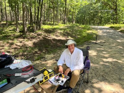 Our plan worked for once. This week we activated Pigeon Mountain US-3742 from the South Brow site. It was nice and shady, a light breeze blew and it never really got that hot. The bands also cooperated enough to make it a fun day. 

Allen KN4FKS set up his end fed wire as a sloper and worked 40 meters SSB. He made 47 contacts with one Park to Park and no DX. A useful accessory for POTA this time of year is a small clamp on 12 volt fan.

Danny AG4DW set up his POTA Performer 17 ft vertical and made 69 total contacts. 21 SSB contacts on 20 meters, then 41 FT8 contacts also on 20 meters. Then he made 7 FT8 contacts on 15 meters. He had 4 P2P contacts and DX to Canada (5) Cuba, France, and the Netherlands.

Jim K4WWE set up his Horizon Antennas Vertical Dipole and made 11 contacts for a successful activation. 

Doug W4LAW came by to check on us and provide some adult supervision. 

It was a fun day proving you can actually successfully activate a park in the summer heat if you pick your spot carefully. 
