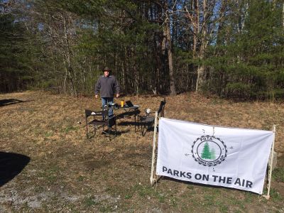 We activated Cloudland Canyon State Park K-2169 at the Nickajack Trailhead on 3-11-2022. Peter had some antenna gremlins but still made 71 CW contacts on 20 and 30 meters with 4 DX contacts and one P2P. John had 37 contacts on 20 meters SSB with 5 P2P  and had to shut down early with logging computer issues. Tony went first on 40 meters SSB, ran a pile up for over an hour and logged 89 contacts with 4 P2P. Allen got on 40 meters after lunch and made 45 contacts with 3 P2P.
