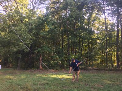 POTA - 2022-09-23 - We met at Atwood Point on Pigeon Mtn. this past Thursday. It is as far back in the woods as you can get on the mountain.  John KB4QXI set up and we decided he would take 40 meters, Tony WA4TW set up and would take 20 meters. John had quite a day, 102 contacts with 7 P2P contacts. 
