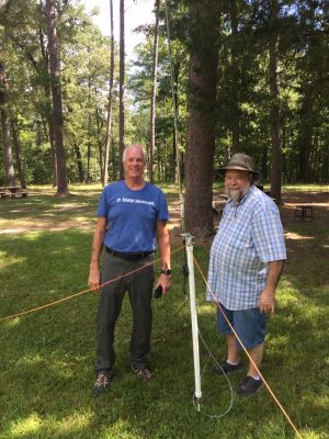 Thursday August 17 we activated Chickamauga National Battlefield K-0716. Tony WA4TW did the talking and Allen KN4FKS kept the log.  They recorded 50 contacts with 16 P2P's and 4 Canadians on 20 meters SSB. Danny AG4DW had 21 contacts, 8 SSB on 17 meters and 12 FT8 on 15 meters.  Fred KQ4JXX came by and probably was overwhelmed by everything that was said and done.  Luckily we did not have to use the line gun to get the antennas up both stations used ground mount verticals. (see the photos for our line gun)Â  
A fun day was had by all. It's always great to have a new face and coax them over to the dark side of POTA
