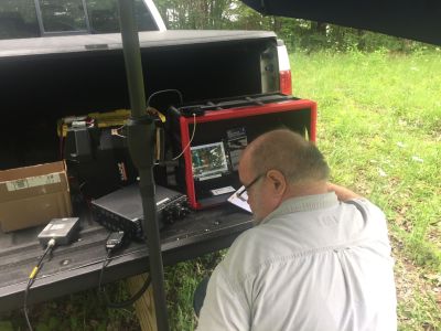 From deep in the woods we sent out radio waves. This week we activated Pigeon Mountain US-3742 from the Atwood point site. No pile ups for us, band conditions were 'wonky' to say the least. 

Danny AG4DW used FT8 digital and made 43 contacts, with DX to Cuba. Spain, and Isle of Man. Tony WA4TW made 21 SSB contacts with 11 P2P and DX to Saint Petersburg Russia and Canada. Allen KN4FKS had 12 SSB contacts with DX to Switzerland and Slovenia. He also contacted the Battleship IOWA  NI6BB. in California. 
Tony's son Jerrick joined us for part of the morning.

John KB4QXI activated a park in Arizona that day also. Allen and Danny were able to make contact later that day so it was not a P2P but fun anyhow. 
