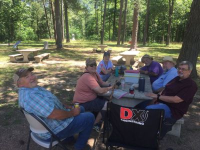 We activated Chickamauga Battlefield US-0716 Friday June 7 from the usual picnic area site.

Ed KM6UTC had 75 FT8 digital contacts Danny AG4DW had 26 digital contacts on 15 meters with several DX contacts, Cuba, France, Italy, Russia, Poland and 2 from Puerto Rico. Jeff N2YYP used his trusty slingshot and put his 135 foot long end fed vertical in a tall pine tree. He had 18 SSB contacts with 7 P2P contacts. Allen had 20 contacts on 20 meters SSB with 6 P2P contacts. Dan K2DTS worked FT8 digital for his activation.

John KB4QXI arrived late and just enjoyed keeping Karen KX4KM company. We all had a fun day in the park and enjoyed the paint fumes from the crew painting parking place lines on one half of the small parking lot. 

