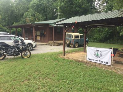 This Thursday we activated Pigeon Mountain US-3742 from inside the check station.  With rain showers all around and the hot muggy weather it was certainly nice to have air conditioning and a roof over our heads.

We set two stations and shared radios and bands.  Allen, KN4FKS, started out on 20 meters with 14 contacts, 12 P2P and no DX.  Peter, KX4BE,  broke out the key and worked 20 meter CW and made 13 contacts with all 13 being P2P.  Then John KB4QXI made 18 contacts on 20 meters.  Danny, AG4DW, set up his digital rig on 15 meters and made 28 contacts on FT8.  He had 4 DX contacts to: Columbia, Belize, and 2 Canadians.
 
Thanks to the GA DNR folks who let us use the check station to avoid the heat and rain! 
