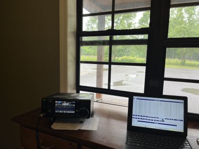 This week saw folks in far flung places and right here at home.

On Wednesday May 20 Dan K2DTS activated the Battlefield US-0716 from the Brotherton Rd. Picnic area. He made 15 SSB contacts with 13 P2P contacts and then made one CW contact. He commented:
"Conditions were poor with a smothering noise floor and persistent signal fading. Even with those conditions, it was a good day. In many ways, it is more fun to have to work for every contact. And it was satisfying to make the CW contact, although I am sure the station on the other end was not impressed by my many sending mistakes."  Small beginnings of a great CW operator !

On Thursday May 21 Allen KN4FKS activated Pigeon Mountain US-3742 from the check station site. It is nice to have friends who help you stay warm and dry while doing POTA on a rainy day Using 100 watts and the end fed half wave wire rigged as a sloper he made 61 contacts (29 on 20 meters and 32 on 40 meters) with 33 P2P contacts and 2 DX (Canada and St. Lucia )

On Friday May 22 John KB4QXI activated Sandhills State Park US-2351 near Hutchinson Kansas. John is out there attending a huge Geocaching convention so he and several other ham geocachers all headed out to the nearby state park. John made ??? contacts. 

On Saturday afternoon May 23 KN4FKS Allen headed up top of Pigeon Mountain US-3742 to the Sawmill lake site to play with a different antenna configuration. Using the old faithful have wave end fed wire he rigged it as an NVIS antenna. Using three plastic electric fence post he rigged the wire horizontally waist high. He then deployed a slightly longer counterpoise wire along the ground directly under the antenna wire. A quick check with the antenna analyzer showed resonance on 40 and 20 meters. The bands were slow and he made a total of 16 contacts with 13 contacts in the first hour of calling CQ on 40 meters. They were mainly clustered around South Carolina, Tennessee, Alabama, and Georgia. At the end he went up to 20 meters and made 3 contacts there in Virginia, West Virginia and Ohio.  So the NVIS concept works and now to see the next test might be to rig it about 8 feet off the ground using the horse hitching poles in the camp area. Might have this worked out in time for Field Day so we can contact those close in stations. 

Danny AG4DW is across the pond in Ireland bemoaning the fact that he has no radio gear with him this trip. The POTA map even showed never activated parks along the route his tour is taking. Painful for POTA but beautiful country for touring..

