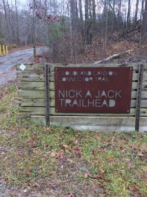 POTA, Nick A Jack Trailhead - Cloudland Canyon - 12-17-2020. 
